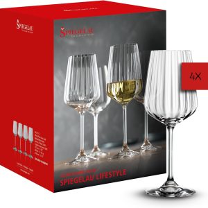 Set 4 calici in cristallo per vino bianco