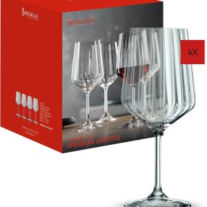 Set 4 calici in cristallo per vino rosso